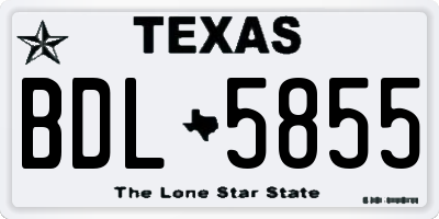 TX license plate BDL5855