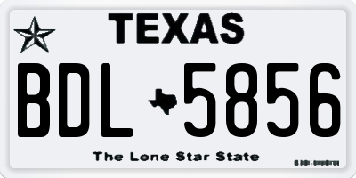 TX license plate BDL5856