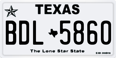 TX license plate BDL5860