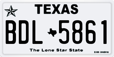 TX license plate BDL5861