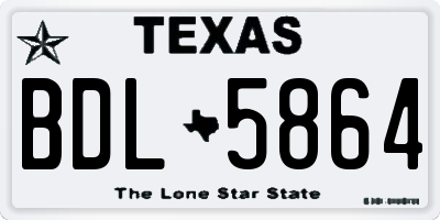 TX license plate BDL5864