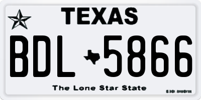 TX license plate BDL5866