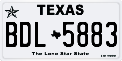 TX license plate BDL5883