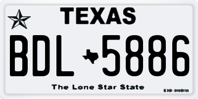 TX license plate BDL5886
