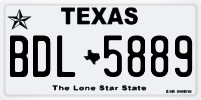 TX license plate BDL5889