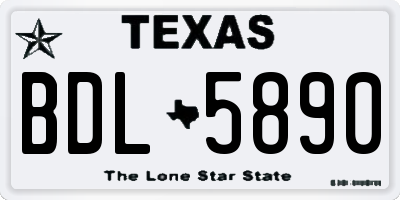 TX license plate BDL5890