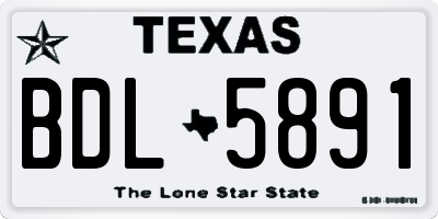 TX license plate BDL5891
