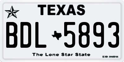 TX license plate BDL5893