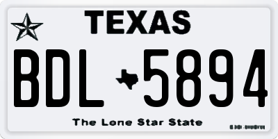 TX license plate BDL5894