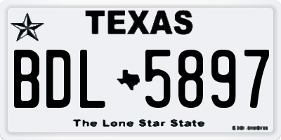 TX license plate BDL5897