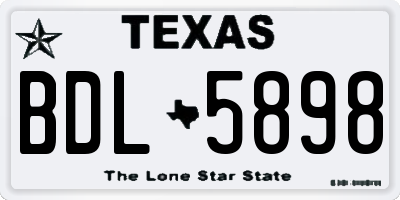TX license plate BDL5898