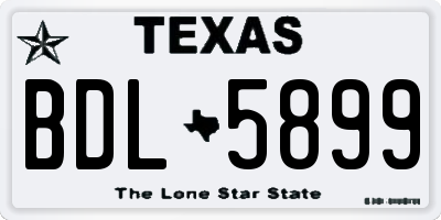 TX license plate BDL5899
