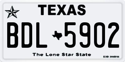 TX license plate BDL5902