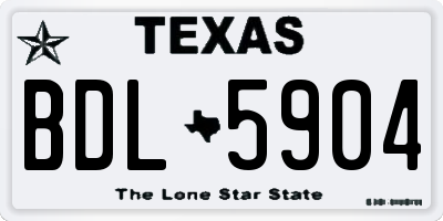 TX license plate BDL5904