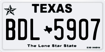 TX license plate BDL5907