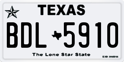 TX license plate BDL5910