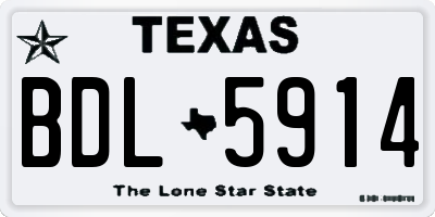 TX license plate BDL5914