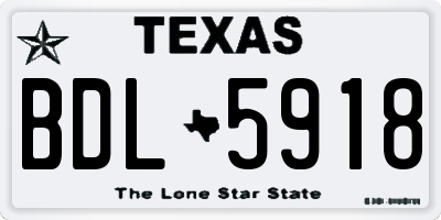TX license plate BDL5918