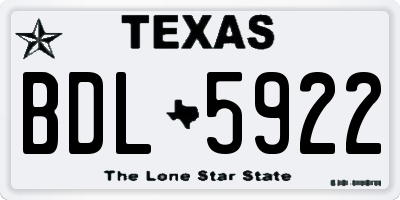 TX license plate BDL5922