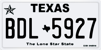 TX license plate BDL5927