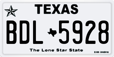 TX license plate BDL5928