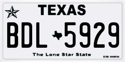 TX license plate BDL5929