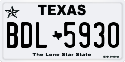 TX license plate BDL5930