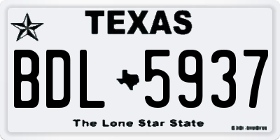 TX license plate BDL5937