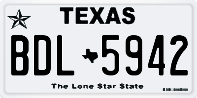 TX license plate BDL5942