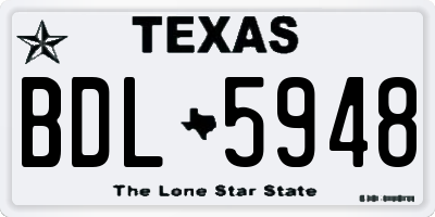 TX license plate BDL5948