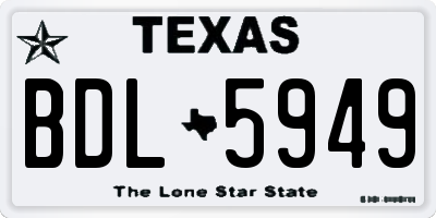 TX license plate BDL5949