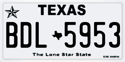 TX license plate BDL5953