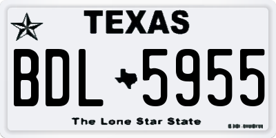 TX license plate BDL5955