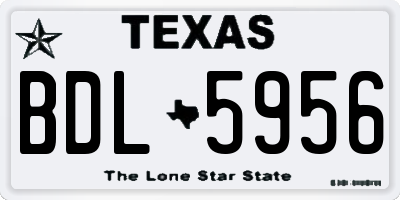TX license plate BDL5956