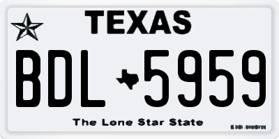 TX license plate BDL5959