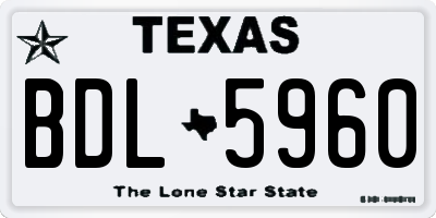 TX license plate BDL5960