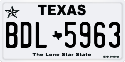 TX license plate BDL5963