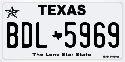TX license plate BDL5969