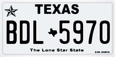 TX license plate BDL5970