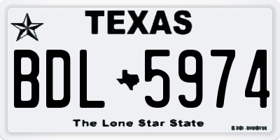 TX license plate BDL5974