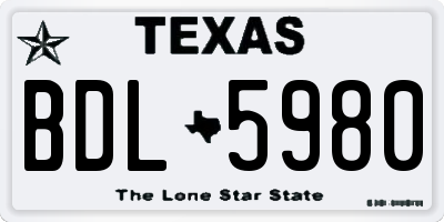 TX license plate BDL5980