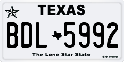 TX license plate BDL5992