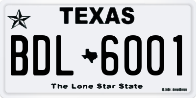 TX license plate BDL6001