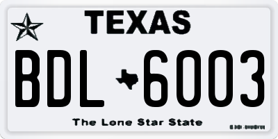 TX license plate BDL6003
