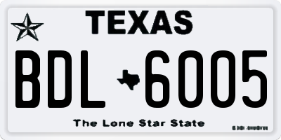 TX license plate BDL6005