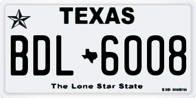 TX license plate BDL6008