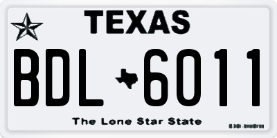 TX license plate BDL6011