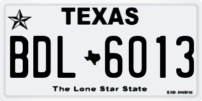 TX license plate BDL6013