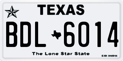 TX license plate BDL6014