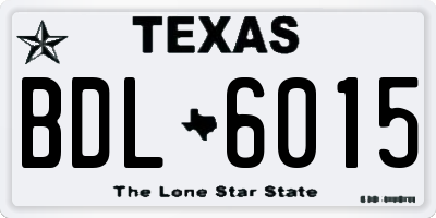 TX license plate BDL6015